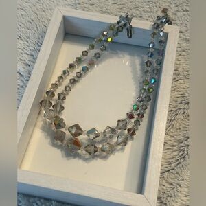 Vintage Rainbow Crystal Bead Necklace